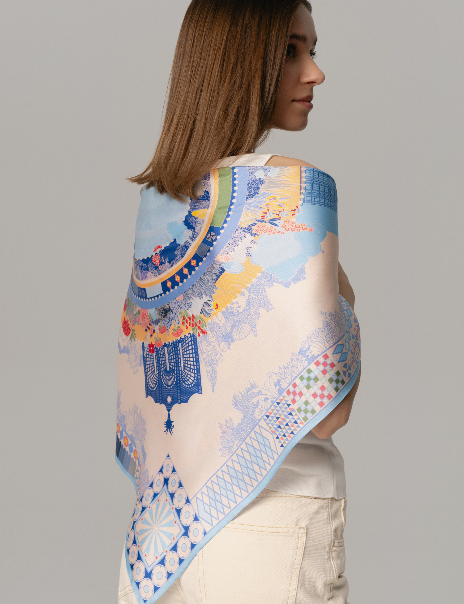 Картинка Шовкова хустина «Garden Blue»